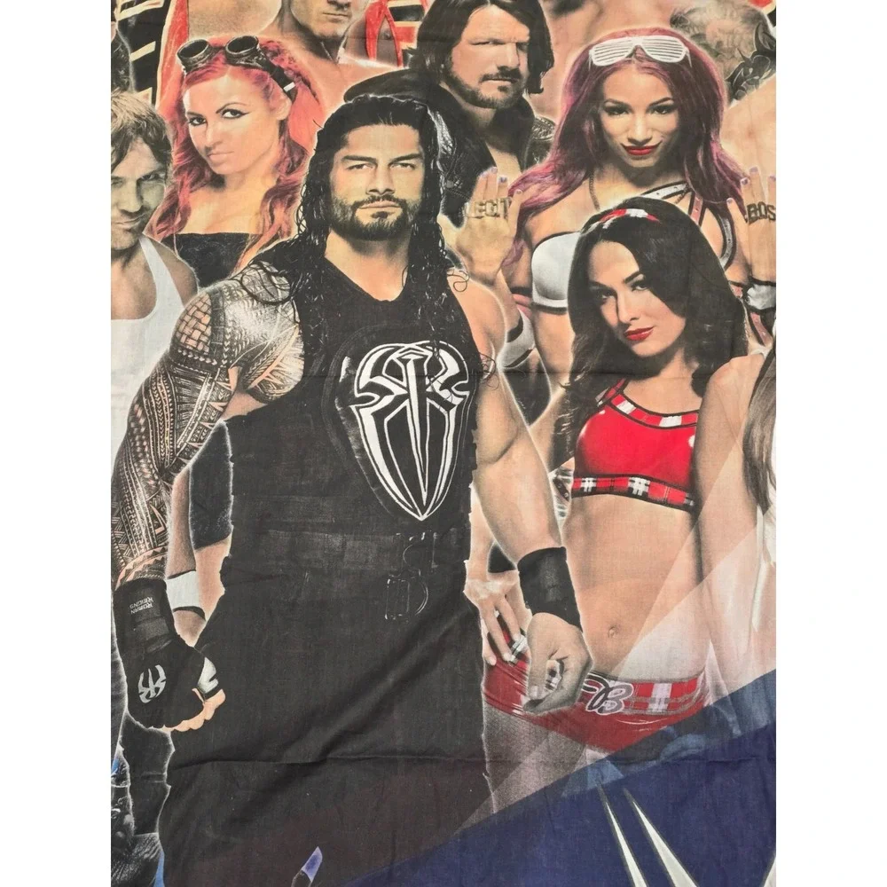 WWE Wrestling Legends Duvet Bed Cover‎ Lightweight 2015 Rock Austin EUC FULL